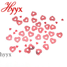 HYYX 2018 fashion heart shape 30mm flat sequins factory types in large bulk loose sequins decorative sequins designs